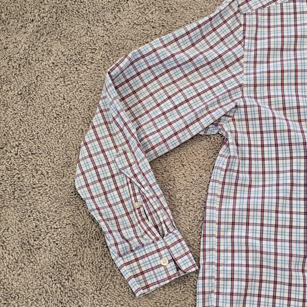 Vineyard Vines Whale Gingham Button Down Shirt Blue Red Mens S - Picture 3 of 10